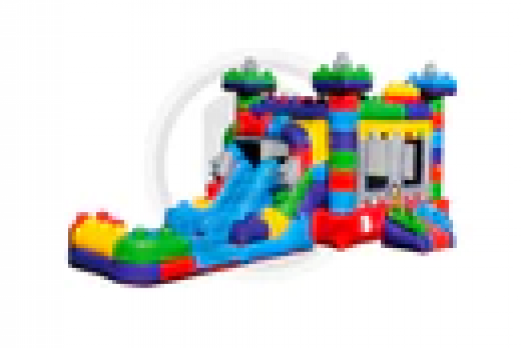 Mega Block Bounce House Combo-Wet